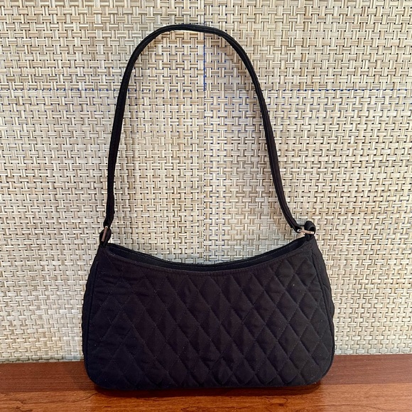 Vera Bradley Handbags - 🌟HP🌟VTG 1990s Vera Bradley Black Diamond Pattern Quilted Baguette Shoulder Bag